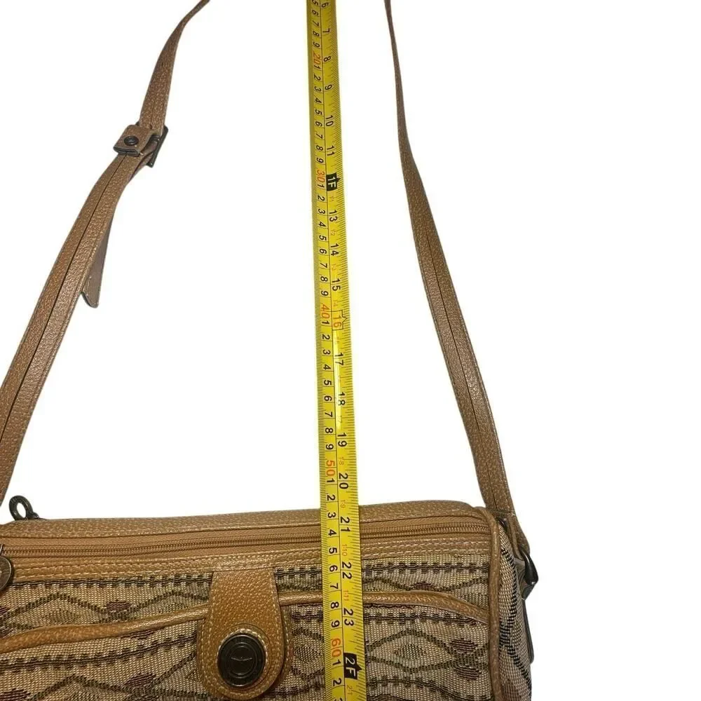 Vintage 90s Tan Aztec Southwestern Tribal Tapestry Purse Crossbody Bag